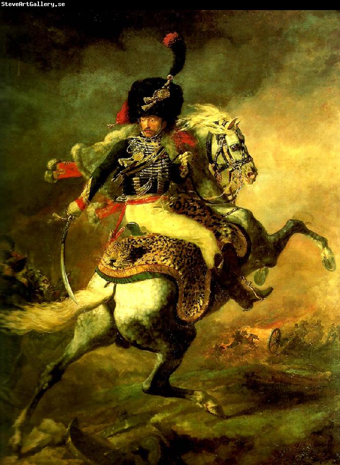 Theodore   Gericault le chasseur de la garde